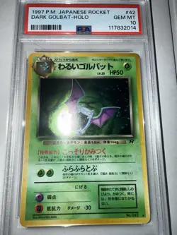 Pokemon TCG Dark Golbat 42 Holo Rare Japanese 1997 Vintage WOTC PSA 10 Gem Mint - Image 3