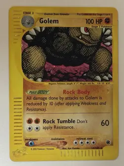 Pokemon Golem TCG 14/165 Expedition Base Set Holo Rare LP Condition - Image 1