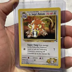 Pokemon - Gym Heroes Lt. Surge's Raticate 51/132 NM Near Mint Vintage Pokemon - Image 2