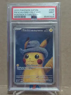 2023 Pokemon SVP EN Pokemon X Van Gogh #085 Pikachu/Grey Felt Hat PSA 9 - Image 1