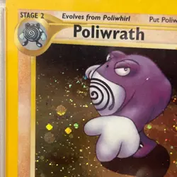 2001 P.M. Neo Discovery Poliwrath Pokemon Unique Cosmos Holo Belly Swirl #28 PSA - Image 2