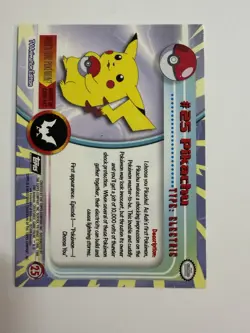 Pikachu #25 Topps Blue Label TV Animation Edition Pokemon TCG 1999 NM - Image 2