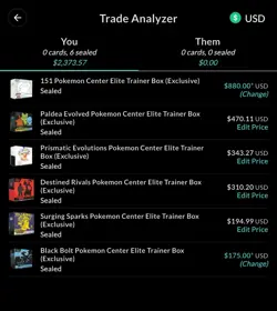 Lot of six (6) Sealed Pokemon Center Exclusive ETBs 151,DR,SS,PE,Prismatic,BB 🔥 - Image 1
