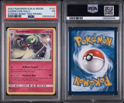 2018 Pokemon Sun Moon Lost Thunder Strong Bond Tin Cosmos #141 Gardevoir PSA 1 - Image 1