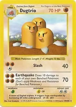 Pokemon Dugtrio (19/103) Base (SL) MP - Image 1