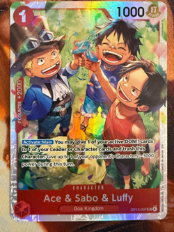 Ace & Sabo & Luffy OP13-007 SR ONE PIECE Tcg Card Game NM RED - Image 1