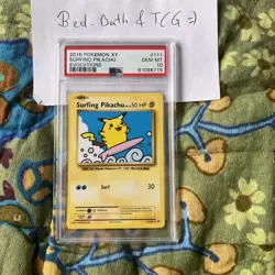 2016 XY Evolutions Surfing Pikachu 111/108 PSA 10 Pokemon Card GEM MINT - Image 1