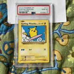2016 XY Evolutions Surfing Pikachu 111/108 PSA 10 Pokemon Card GEM MINT - Image 2