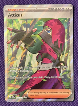 Atticus Trainer IR Prismatic Evolutions Ultra Rare Trading Card 133/131 Pokemon - Image 1