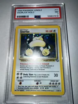 1999 Pokemon TCG Jungle Snorlax Holo Rare Card #11/64 Vintage WOTC PSA 7 NM MT - Image 1