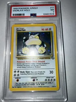 1999 Pokemon TCG Jungle Snorlax Holo Rare Card #11/64 Vintage WOTC PSA 7 NM MT - Image 2