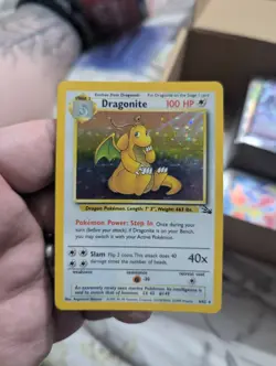 Pokemon TCG Dragonite 4/62 Fossil Unlimited Rare Holo Pokemon Card WOTC - Image 1
