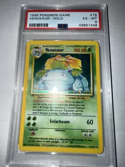Pokemon TCG Venusaur Base Set Holo Unlimited Rare Card 15/102 1999 WOTC PSA 6 - Image 2