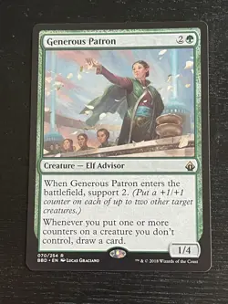 Generous Patron Battlebond NM Green Rare MAGIC THE GATHERING CARD - Image 1