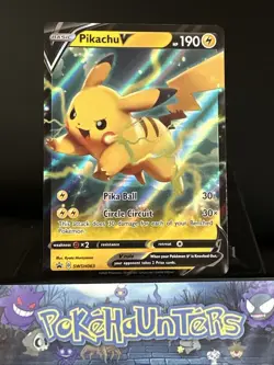 Pokemon Card Pikachu V SWSH063 SWSH Black Star Promo Holo Rare L/P - Image 1