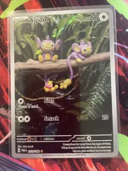 Pokemon TCG Aipom Paradox Rift 211/182 Holo Illustration Rare Card NM Condition - Image 1