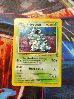 Pokemon Nidoqueen TCG Holo Unlimited Rare Card 12/130 Base Set 2 HP - Image 1
