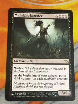 D1153 MAGIC GATHERING SHADOWMOOR MIDNIGHT BANSHEE #72 MP R MTG - Image 1