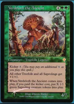 Magic the Gathering VERDELOTH THE ANCIENT #219/350 Invasion Green Foil Rare NM - Image 1
