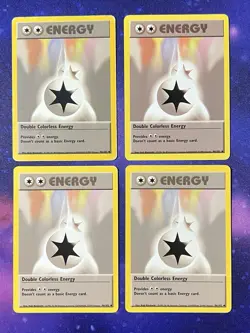 x4 VTG Pokemon TCG Double Colorless Energy 96/102 Base Set Non-Holo 1999 WOTC - Image 1