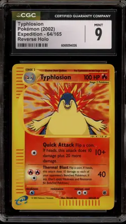 Pokemon Typhlosion Expedition Reverse Holo Rare #64 CGC 9 Mint - Image 1