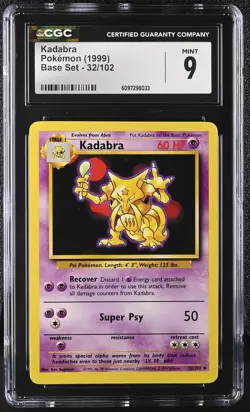 1999 Base Set Pokemon Kadabra CGC 9 32/102 - Image 1