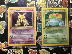 1st Edition German Base Set Pair, Simsala (Alakazam) Bisaflor (Venusaur) Pokemon - Image 1