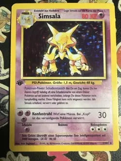 1st Edition German Base Set Pair, Simsala (Alakazam) Bisaflor (Venusaur) Pokemon - Image 3