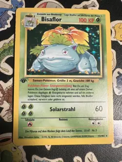 1st Edition German Base Set Pair, Simsala (Alakazam) Bisaflor (Venusaur) Pokemon - Image 5