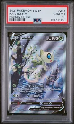 POKEMON SWORD & SHIELD FUSION STRIKE 245 CELEBI V PSA 10 - Image 1