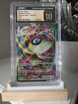 2021 Pokemon Chilling Reign Celebi VMAX #008/198 CGC 10 PRISTINE Gold Label - Image 1