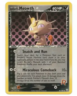 Rocket's Meowth 46/109 EX Team Rocket Returns 2004 Pokemon TCG Uncommon Near MNT - Image 1
