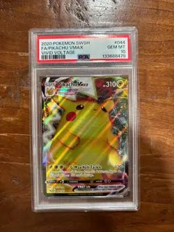 2020 Pokemon SWSH FA/Pikachu VMAX Vivid Voltage #44 - PSA 10 - Image 1