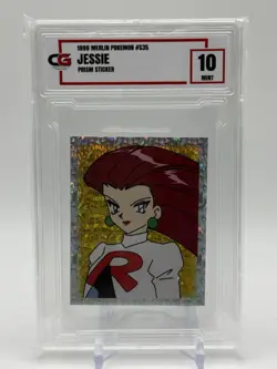 1999 Pokemon Topps Merlin SPECIAL GLITTER HOLO PRISM Sticker S35 Jessie ~ CG 10 - Image 1