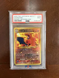 Charizard Pokemon 2000 Reverse Foil Neo 2 Promo Japanese #006 PSA 9 - Image 1
