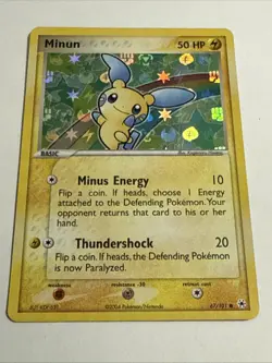 Pokemon TCG Minun EX Hidden Legends 67/101 - 2004 Holo - LP - Image 1