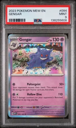 GENGAR #094 HOLO 2023 POKEMON MEW EN SCARLET & VIOLET 151 EN PSA 9 MINT - Image 1
