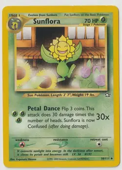 SUNFLORA 50/111 UNCOMMON NEO GENESIS POKEMON MP - Image 1