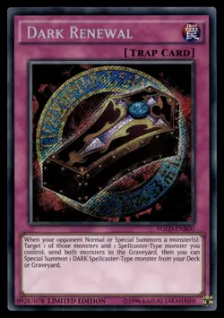 DARK RENEWAL YGLD-ENB00 SECRET RARE YUGI'S LEGENDARY DECKS YU-GI-OH - Image 1