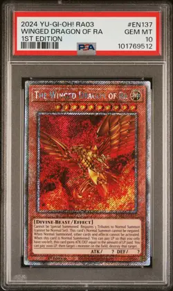 2024 YU-GI-OH! RA03-QUARTER CENTURY BONANZA THE WINGED DRAGON OF RA PSA 10 - Image 1