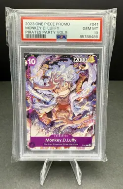 2023 Monkey D. Luffy P-041 EN Promo | One Piece Pirates Party Vol. 5 PSA 10 - Image 1