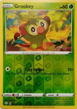 011/072 GROOKEY REVERSE HOLO SHINING FATES POKEMON CARD - Image 1