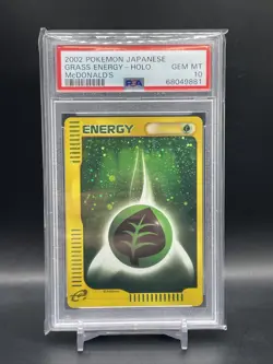 2002 Japanese Pokemon Card E-Series Grass Energy Holo McDonalds PSA 10 - Image 1