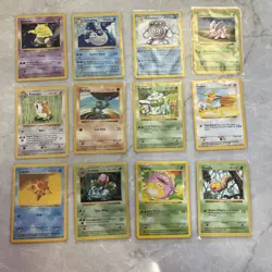 1999 Pokemon Base Set Shadowless WOTC TCG 12 Card Lot (49 25 38 55 40 52 44 48) - Image 1