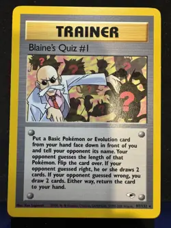 Pokemon Card - Blaine's Quiz #1 Gym Heroes 97/132 Rare LP - Image 1