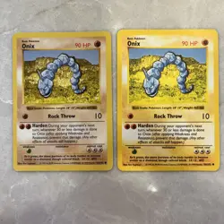Vintage Pokemon TCG Shadowless #056/102 Onix lot of 2 cards - Image 1
