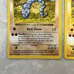 Vintage Pokemon TCG Shadowless #056/102 Onix lot of 2 cards - Image 3