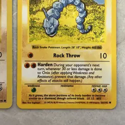 Vintage Pokemon TCG Shadowless #056/102 Onix lot of 2 cards - Image 5