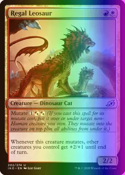 MTG Magic the Gathering Regal Leosaur (202/434) Ikoria Lair of Behemoths LP FOIL - Image 1