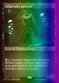 MTG Valgavoth's Faithful (412/499) Duskmourn House of Horror NM FOIL - Image 1